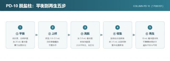 PD-10 脱盐柱从平衡到再生的五步流程